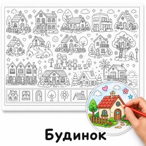 Будинок - Розмальовка Гігантська для Дітей
