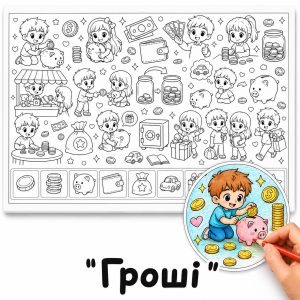 Гроші - Розмальовка Гігантська для Дітей