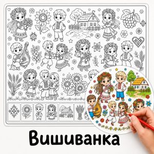 Вишиванка - Розмальовка Гігантська для Дітей