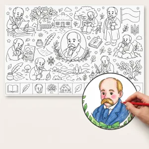Обкладинка розмальовки «Тарас Шевченко»